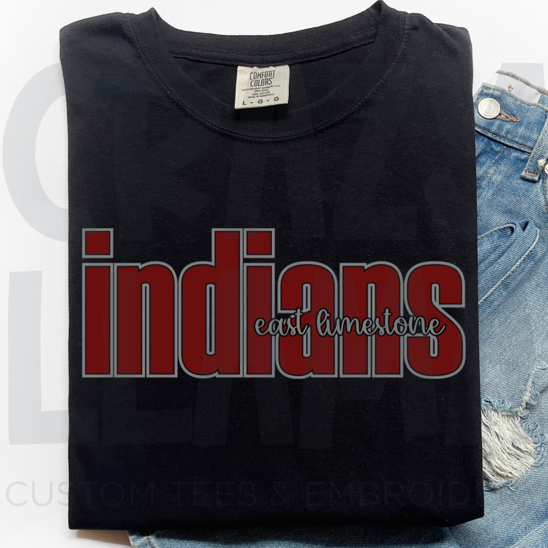 Indians Skinny Script Tee