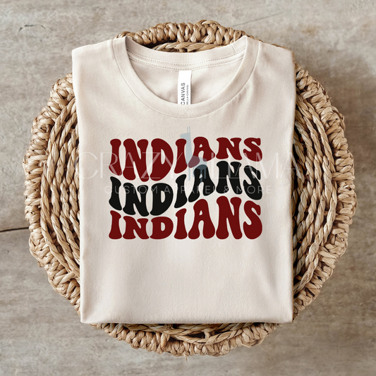 Indians Wavy Text