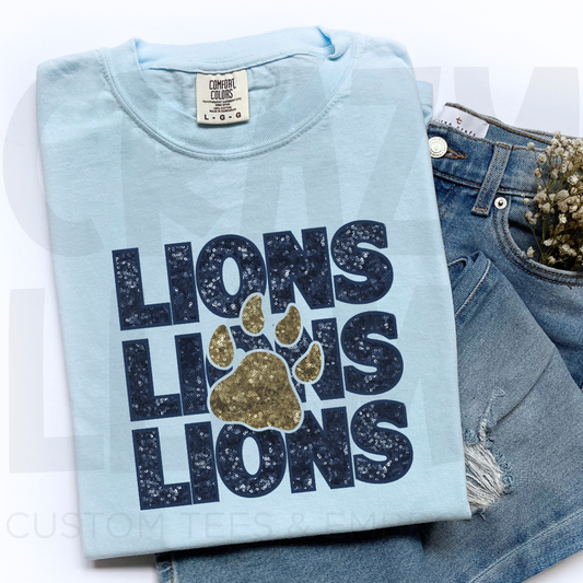 Triple Lions Sequin Tee