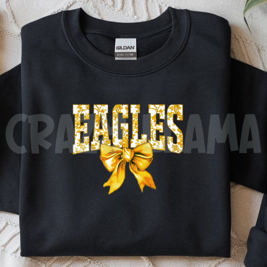 Eagles Floral Bow Crew