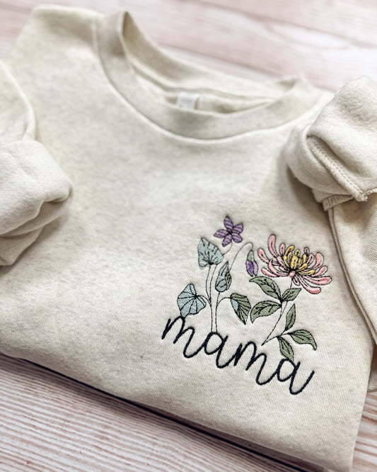 Birth Flower Mama Sweater - Deposit only (Please read description)