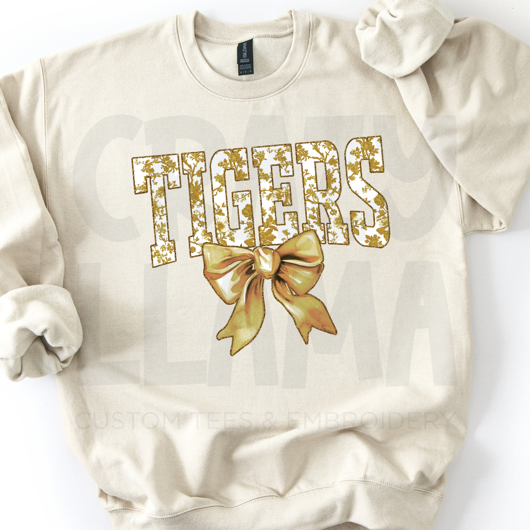 Tigers Floral Bow Crew
