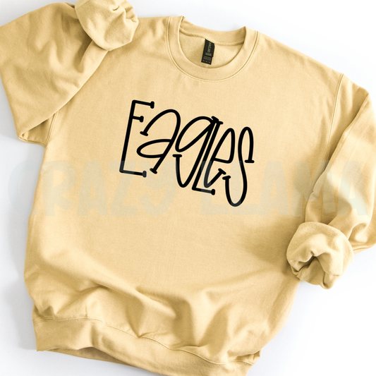 Skinny Letter Eagles Crew